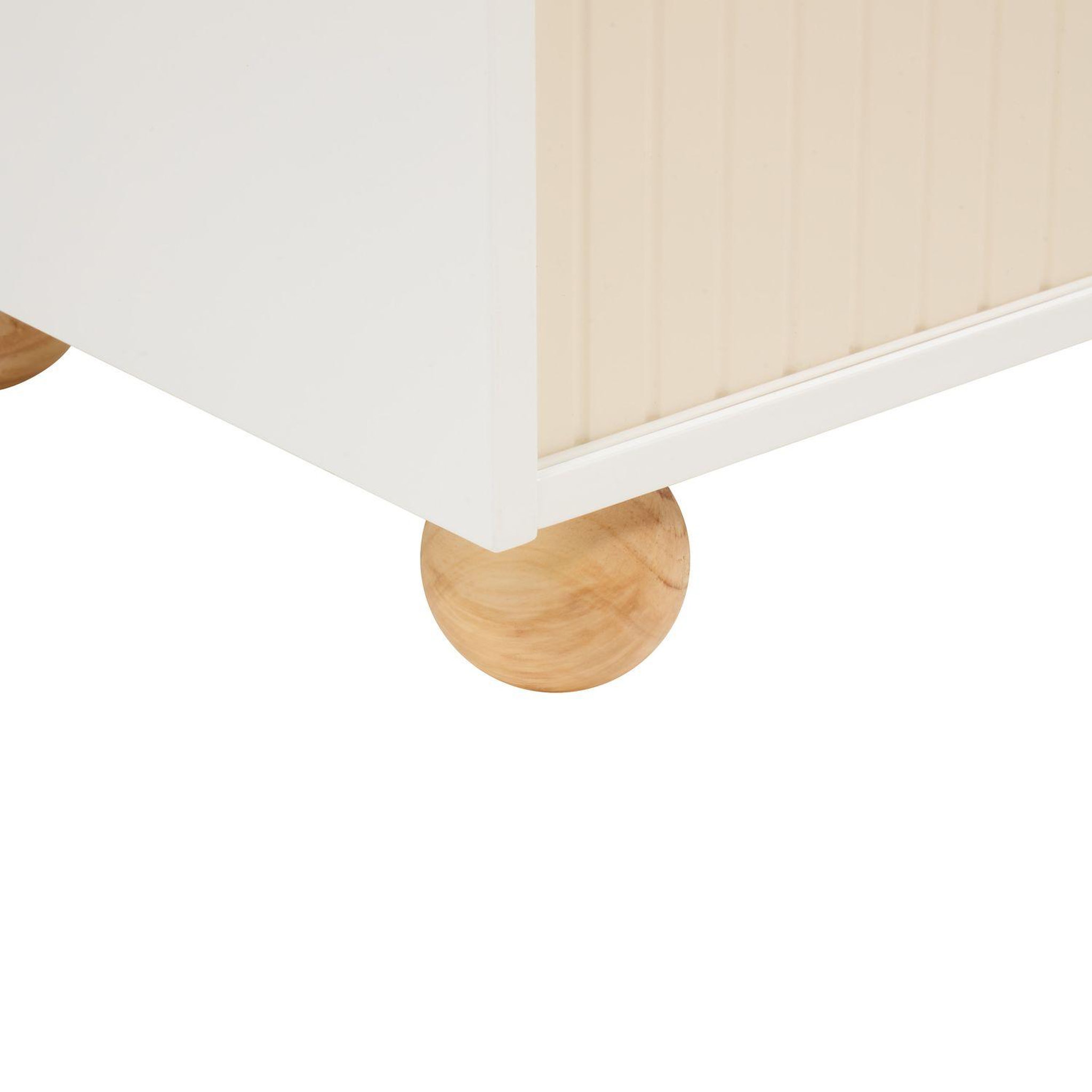 Voir la diapositive 6 : ATMOSPHERA Meuble de rangement enfant 2 portes et 2 niches bouli - blanc et beige