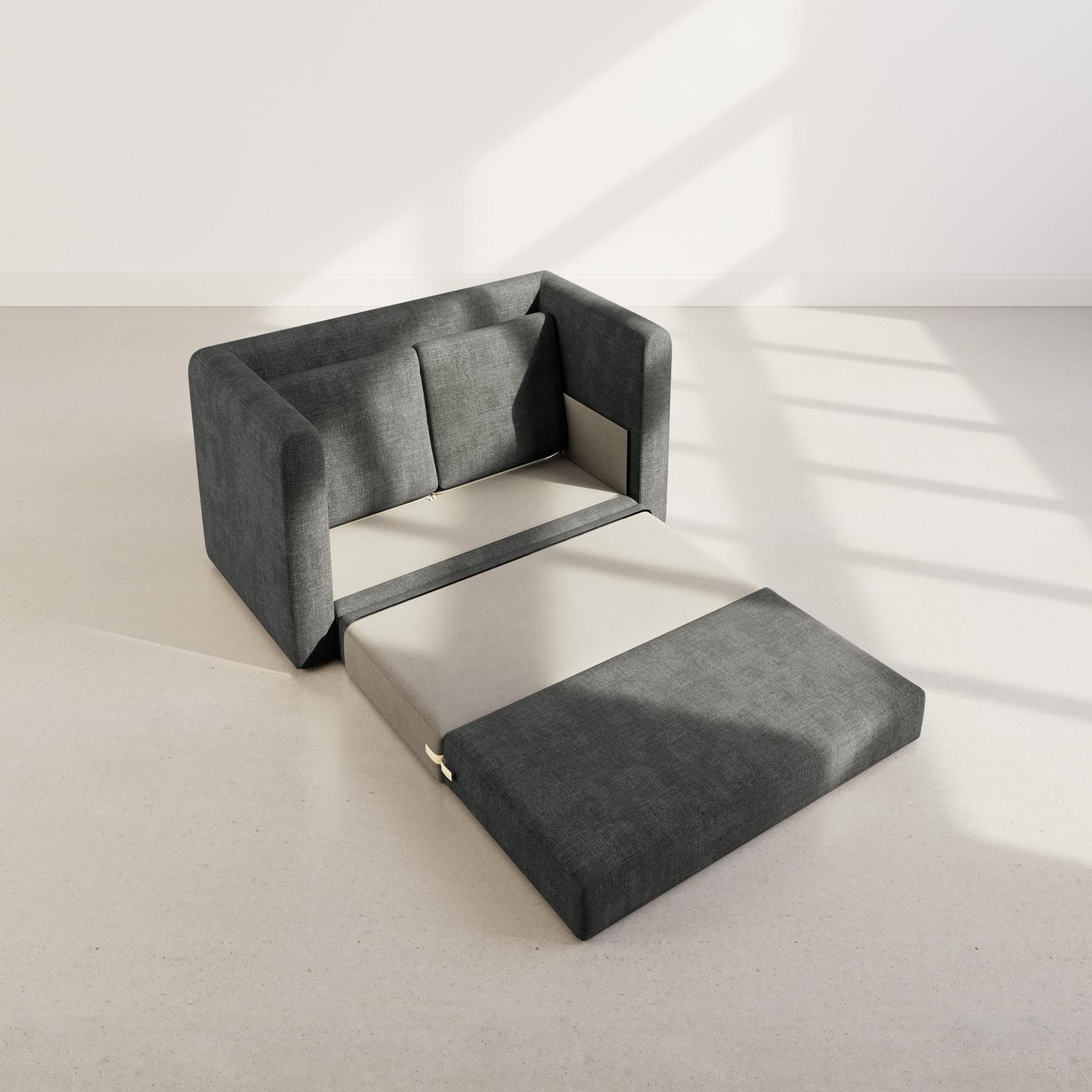 Voir la diapositive 3 : BEST MOBILIER Marilia - canapé 2 places convertible déplimousse en velours texturé