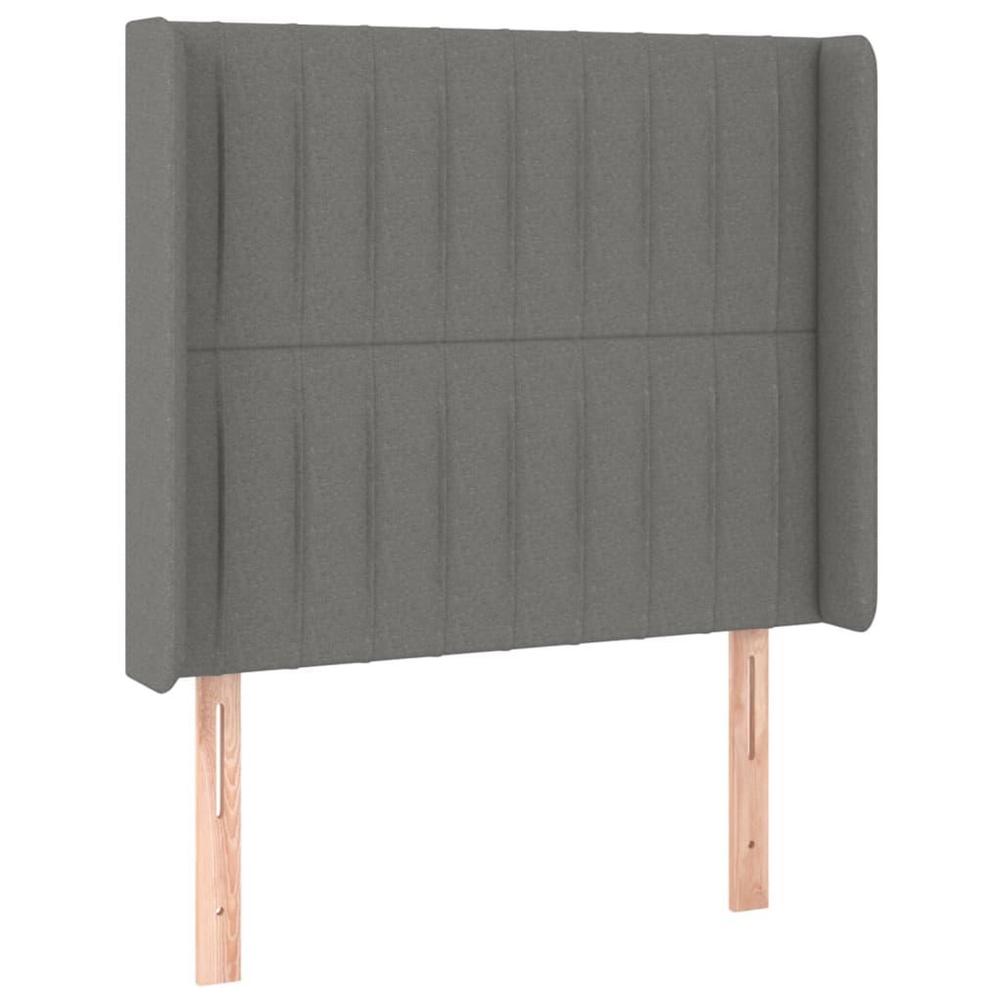 Voir la diapositive 2 : VIDAXL Tete de lit avec oreilles Gris fonce 83x16x118/128 cm Tissu