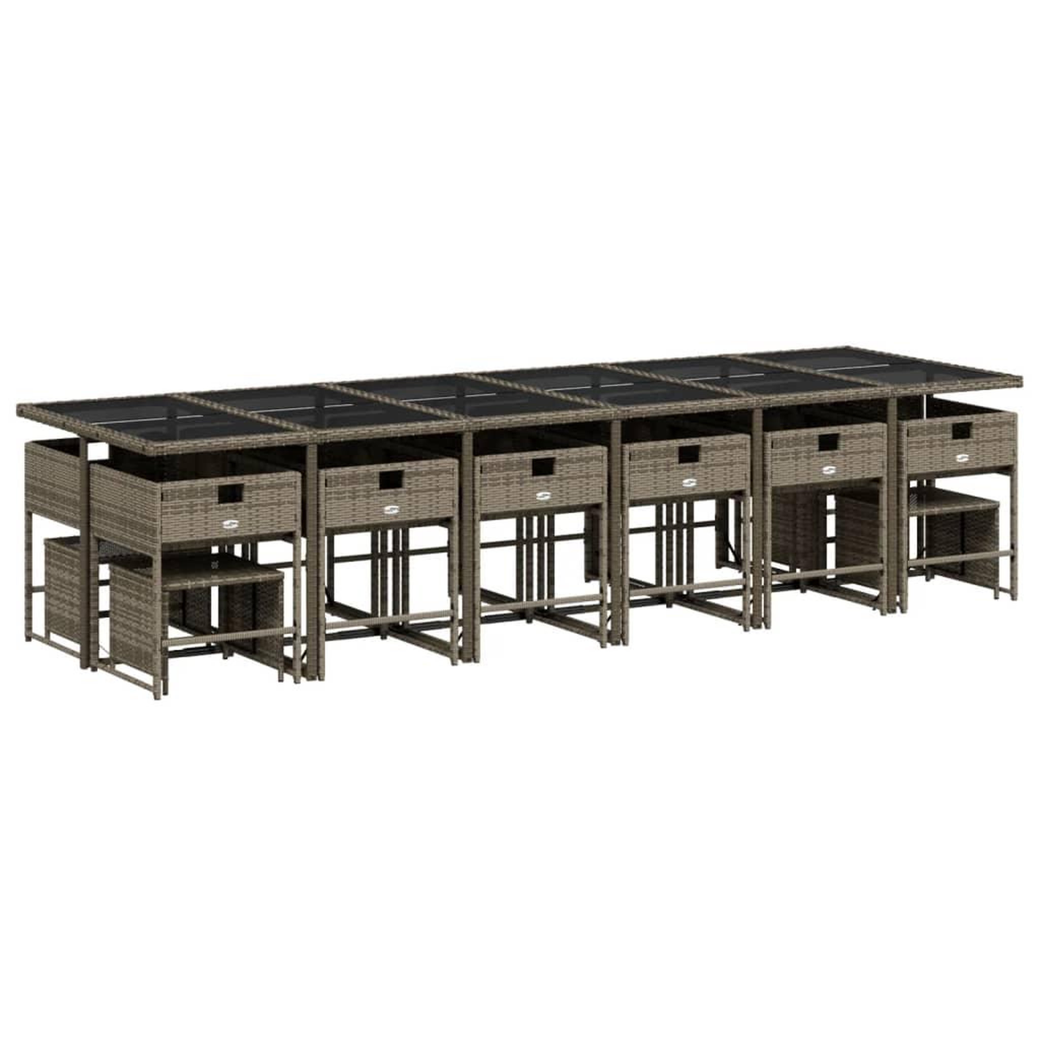 Voir la diapositive 5 : VIDAXL Ensemble a manger de jardin 17 pcs et coussins resine tressee