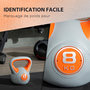 Voir la diapositive 6 : HOMCOM Kettlebell 8 Kg - haltère boule - poignée ergonomique - PU gris orange