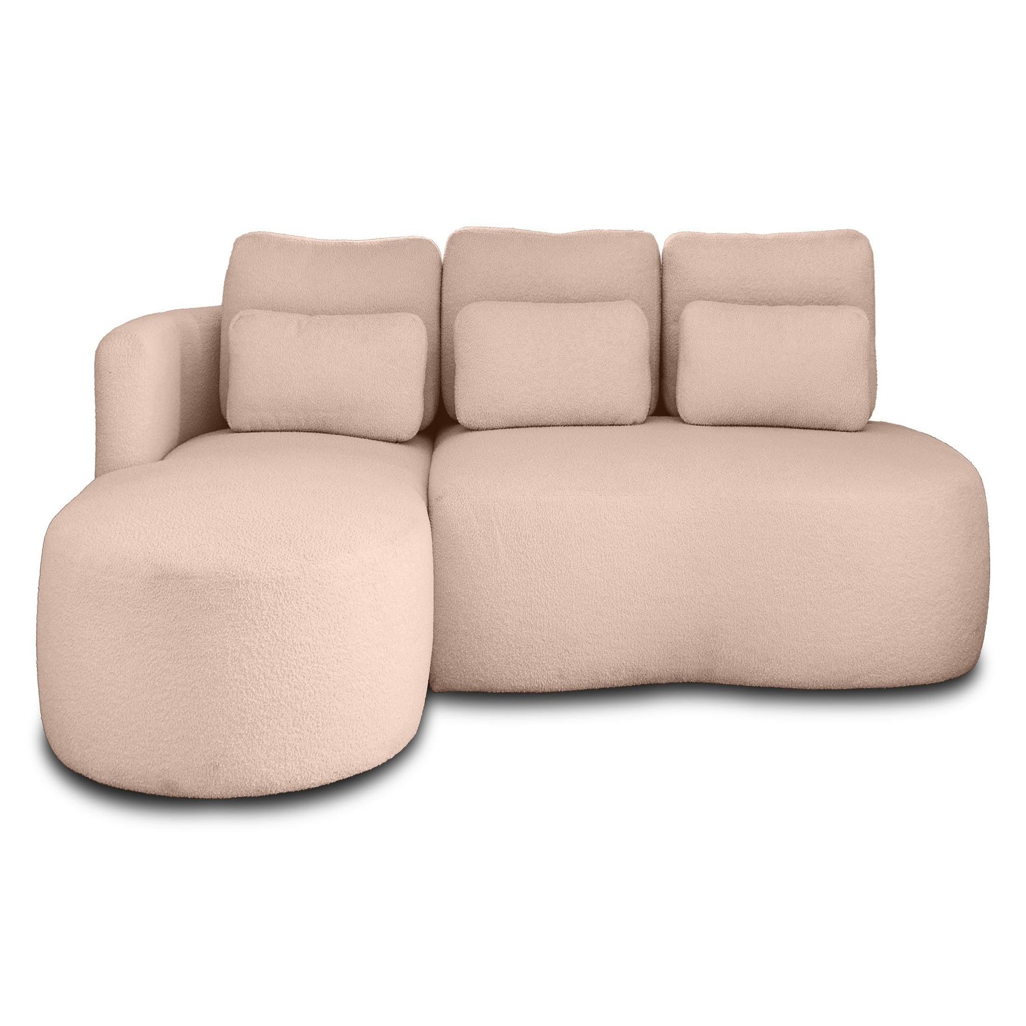 Voir la diapositive 1 : BEST MOBILIER Mahina - canapé d'angle gauche - 4 places - convertible avec coffre - en tissu bouclette