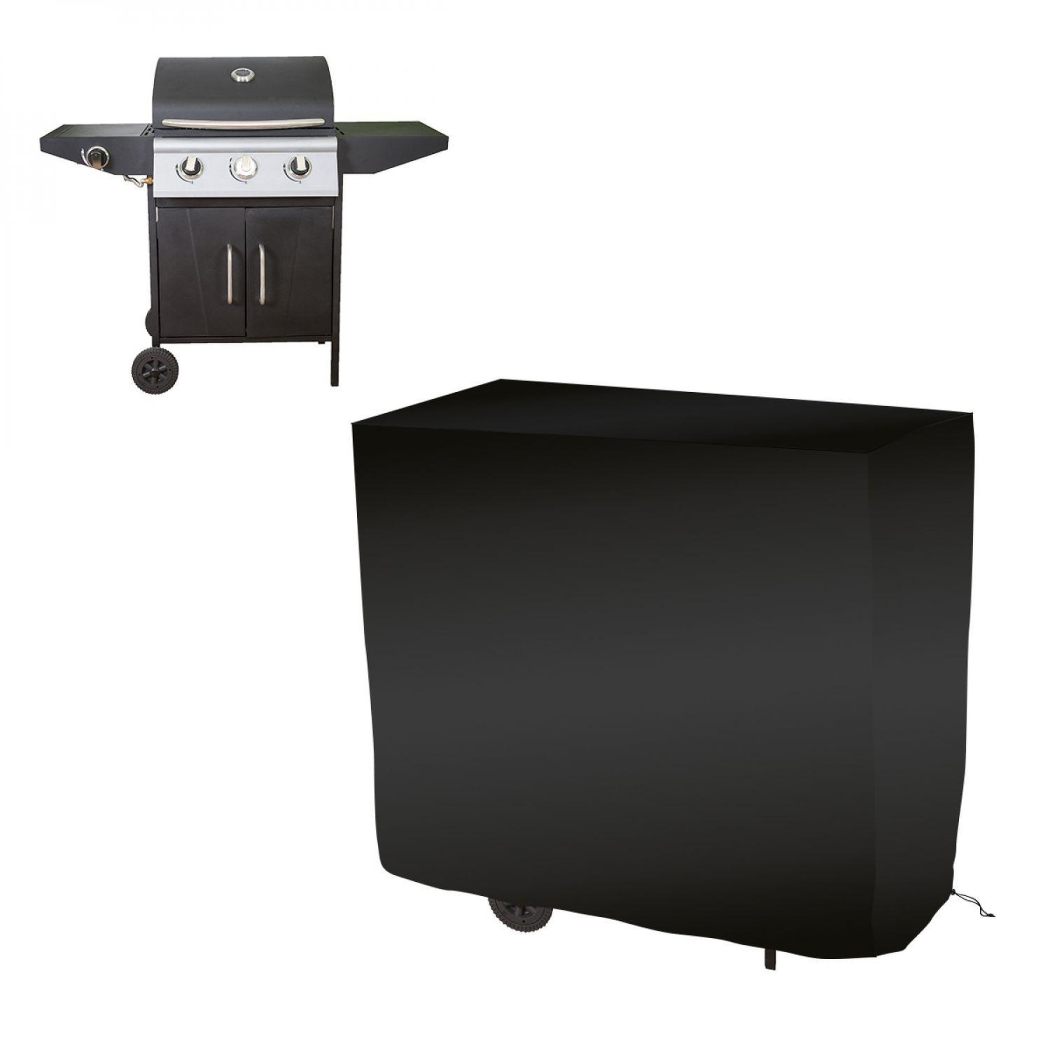 Voir la diapositive 3 : LINXOR Bâche de protection pour barbecue imperméable, anti UV - 147 x 61 x 122 cm - Noir