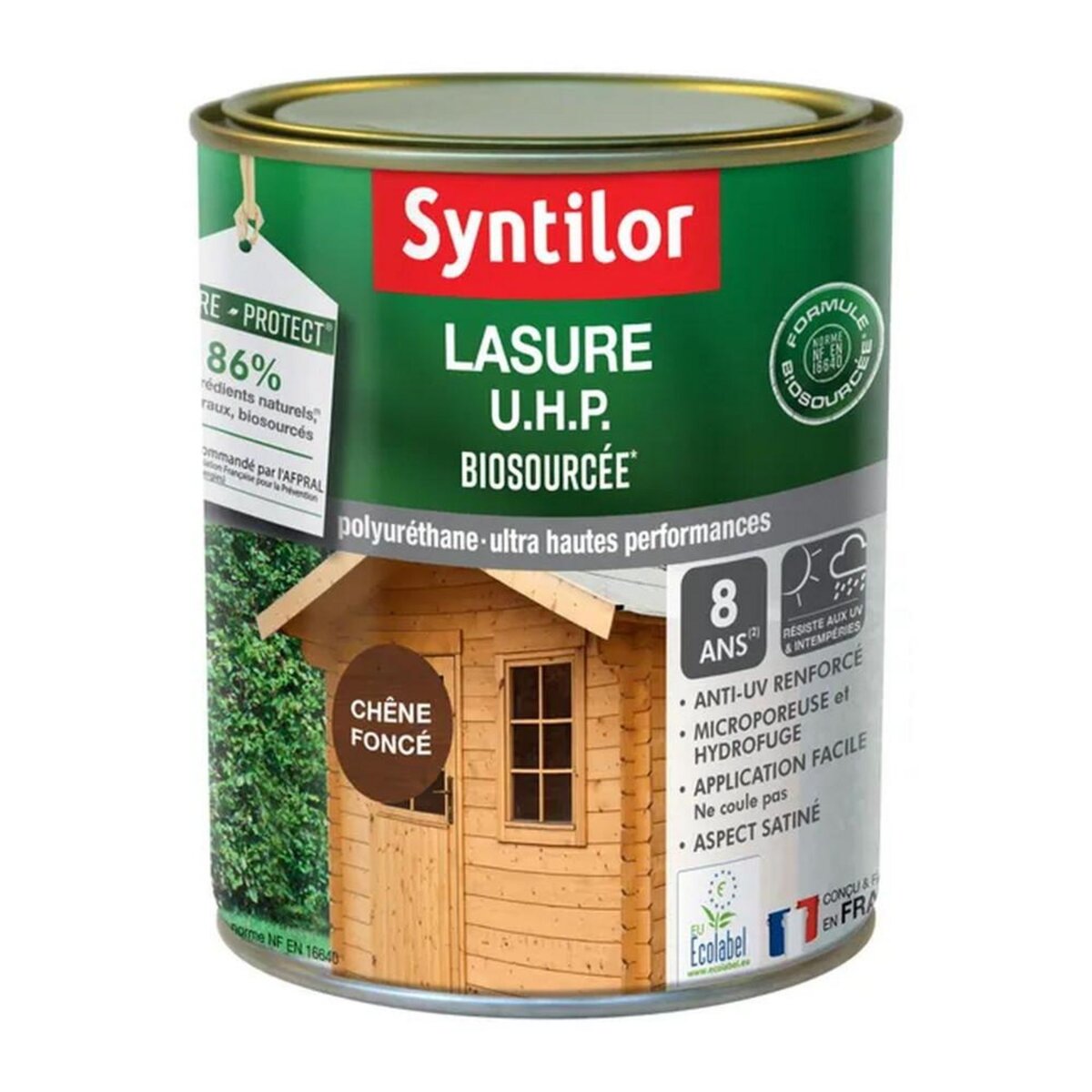 CENTRALE BRICO Lasure Uhp biosourcée nature protect 8 ans chêne foncé satiné 1 l