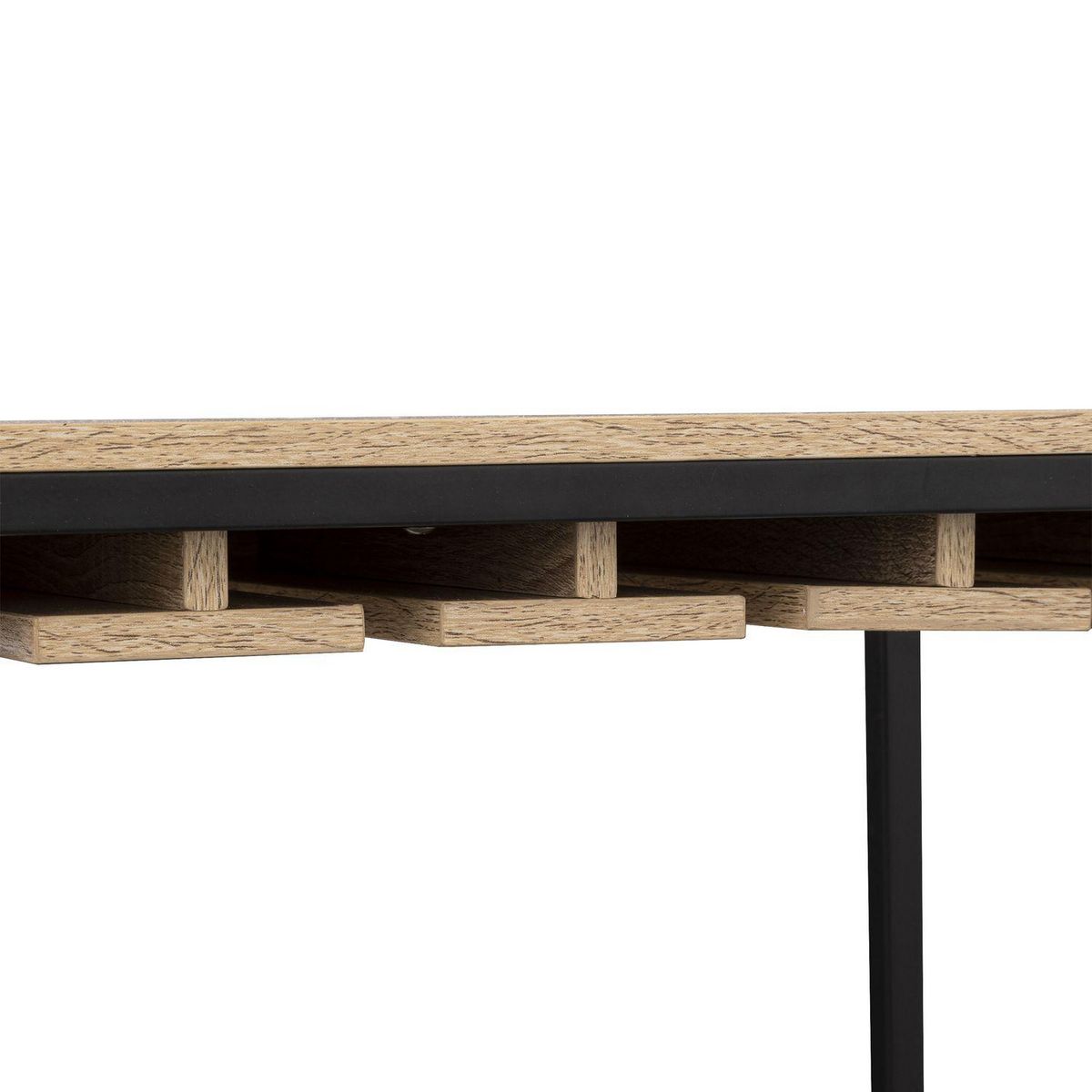 FIVE Meuble bar avec rack pour 25 bouteilles en bois ALIAJ - Noir