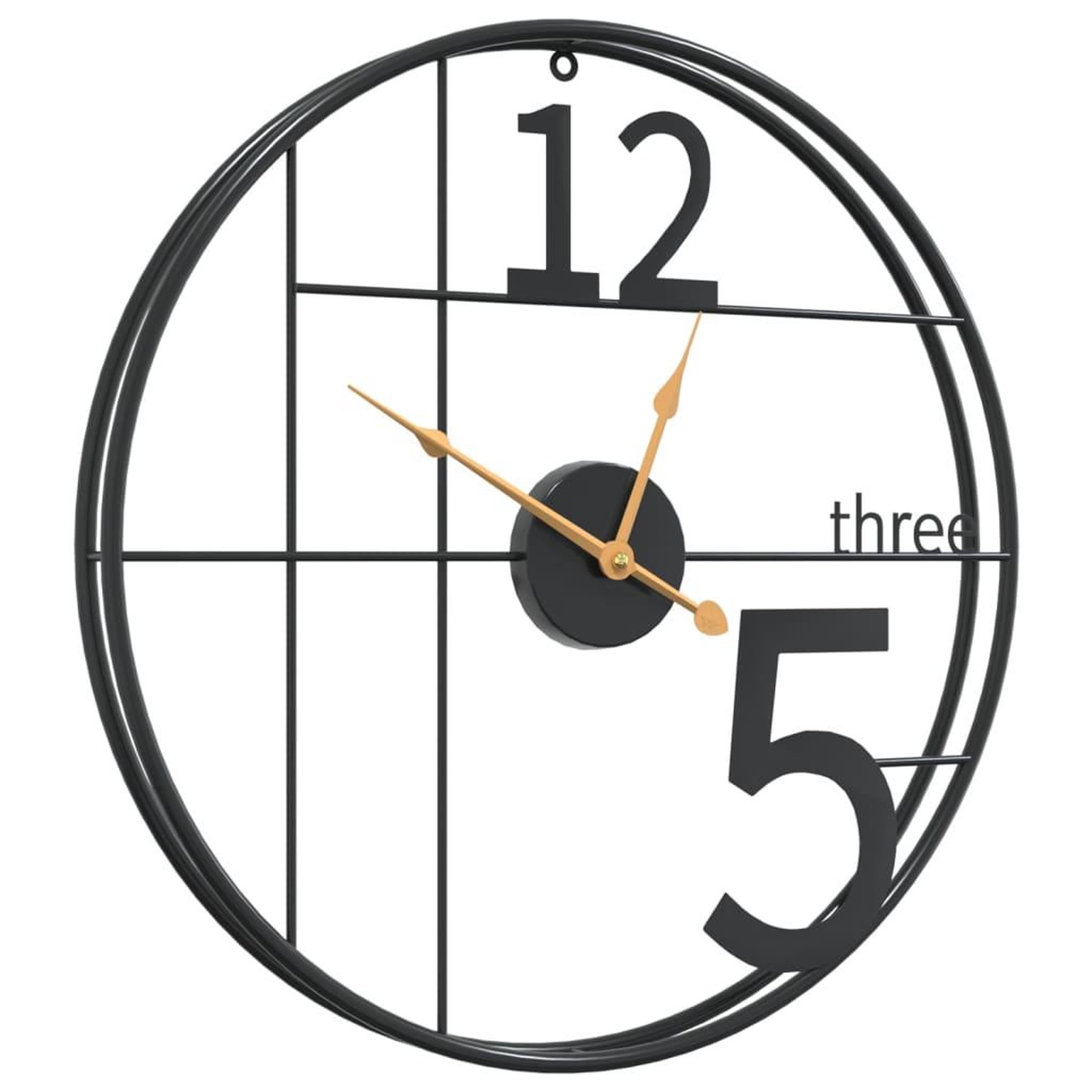 Voir la diapositive 3 : VIDAXL Horloge murale noir Ø50 cm fer
