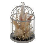ATMOSPHERA Fleurs Séchées Déco  Cage  20cm Gris