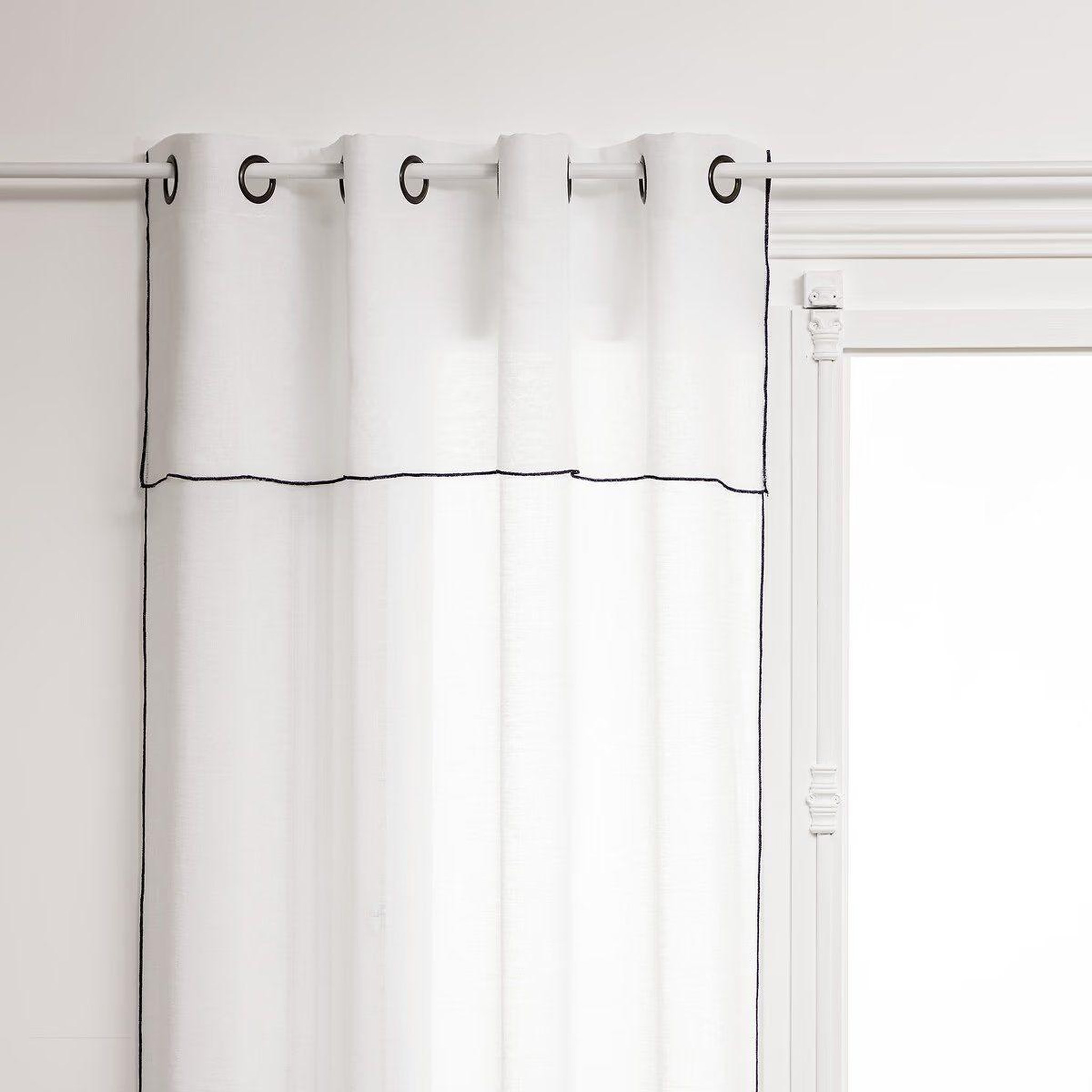 ATMOSPHERA Rideau voilage à oeillets  fred  140x240cm blanc