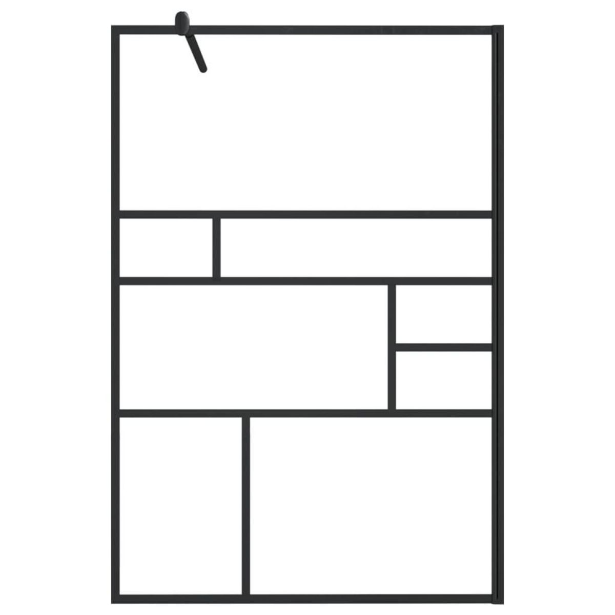 VIDAXL Paroi de douche a verre ESG transparent 115x195 cm Noir