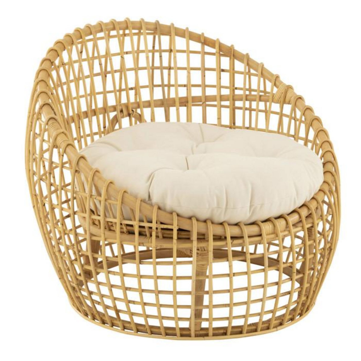 Paris Prix Fauteuil en Rotin & Coussin  Lise  84cm Naturel