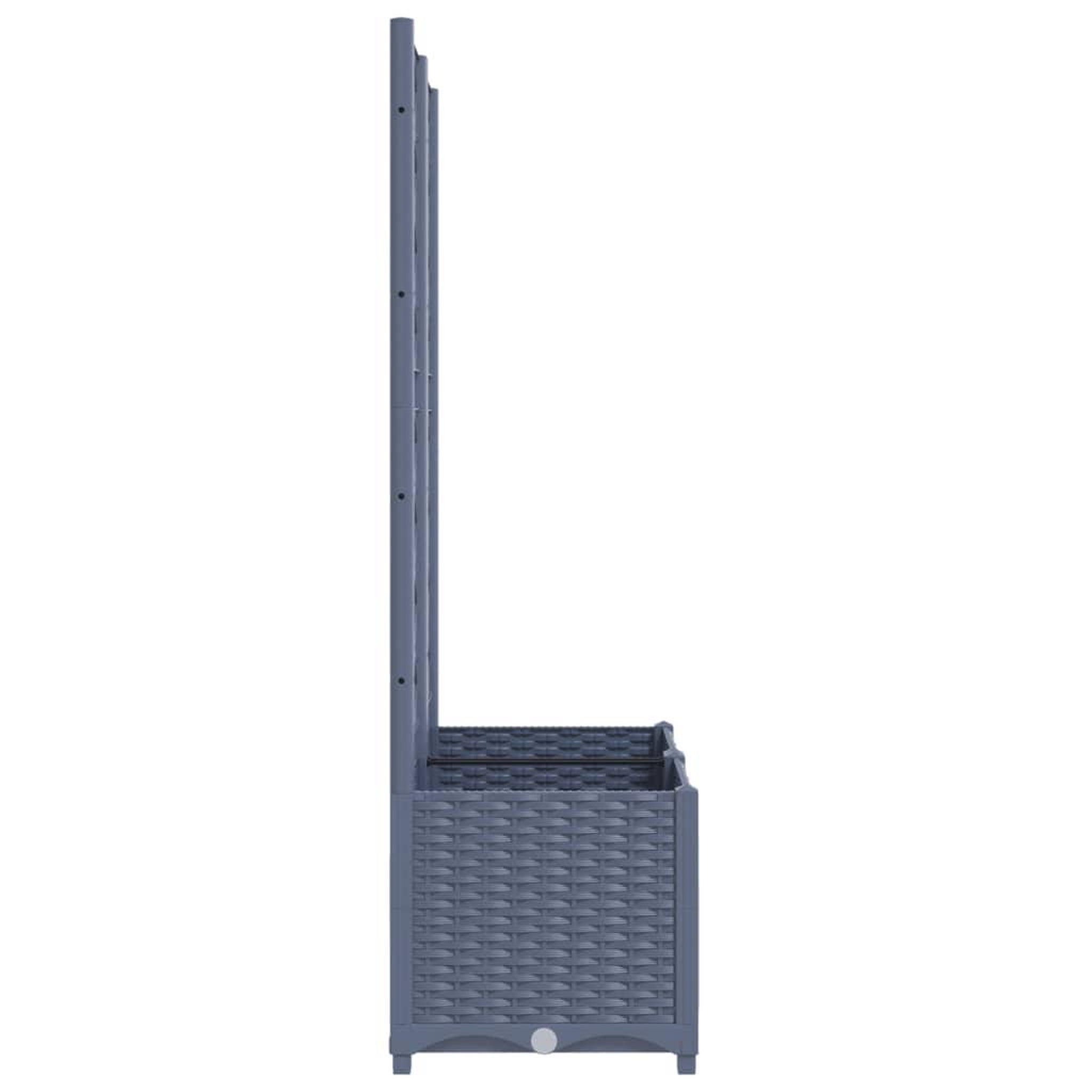 Voir la diapositive 5 : VIDAXL Jardiniere avec treillis bleu gris 80x40x136 cm PP