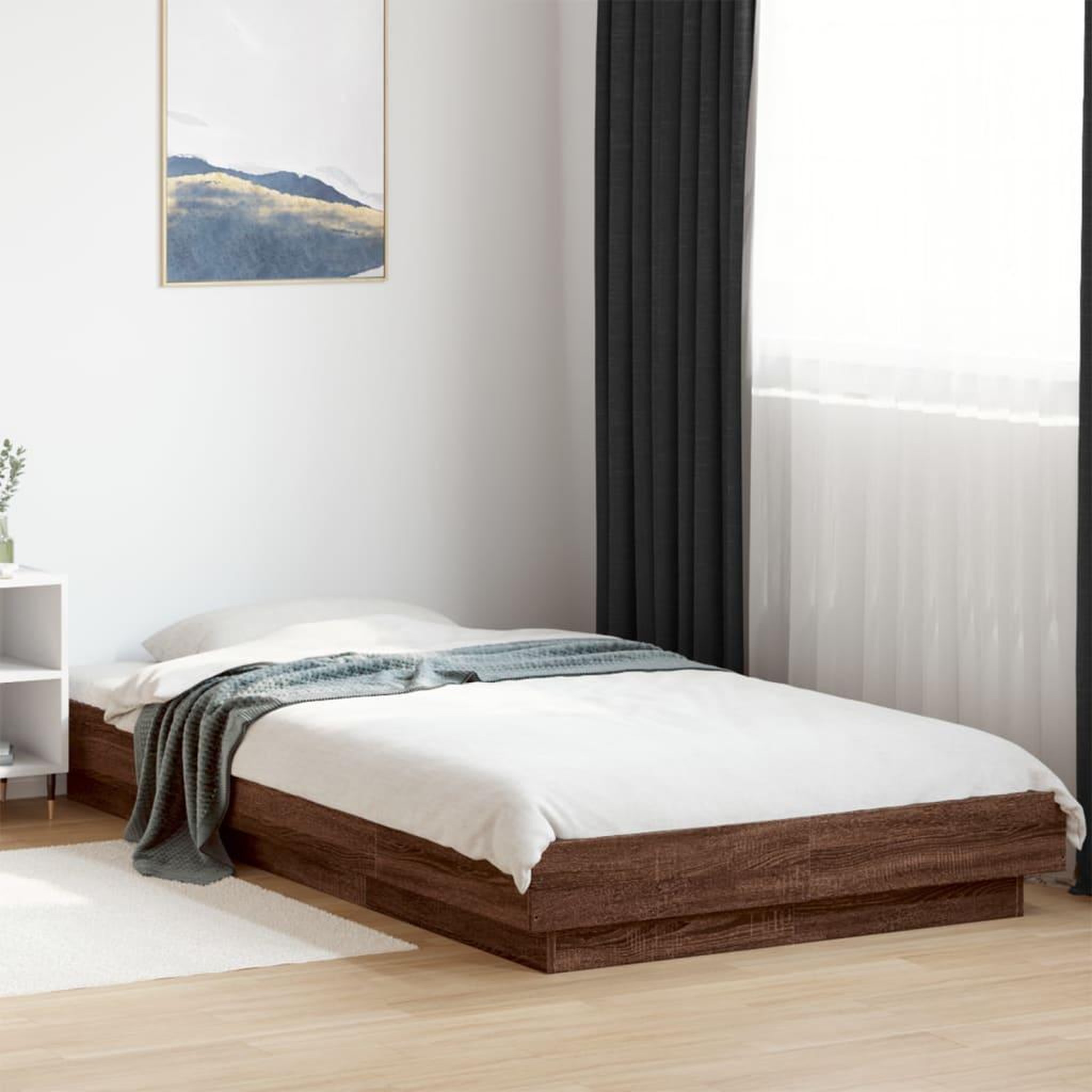 VIDAXL Cadre de lit avec lumieres LED sans matelas 90x200 cm