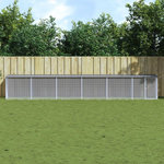 VIDAXL Poulailler avec toit gris clair 603x98x90 cm acier galvanise