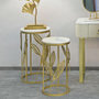 Voir la diapositive 5 : Paris Prix Lot de 2 Tables d'Appoint Effet Marbre  Leaf  65cm Or