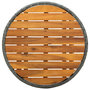 Voir la diapositive 4 : VIDAXL Table a the Gris 60 cm Resine tressee et bois d'acacia solide