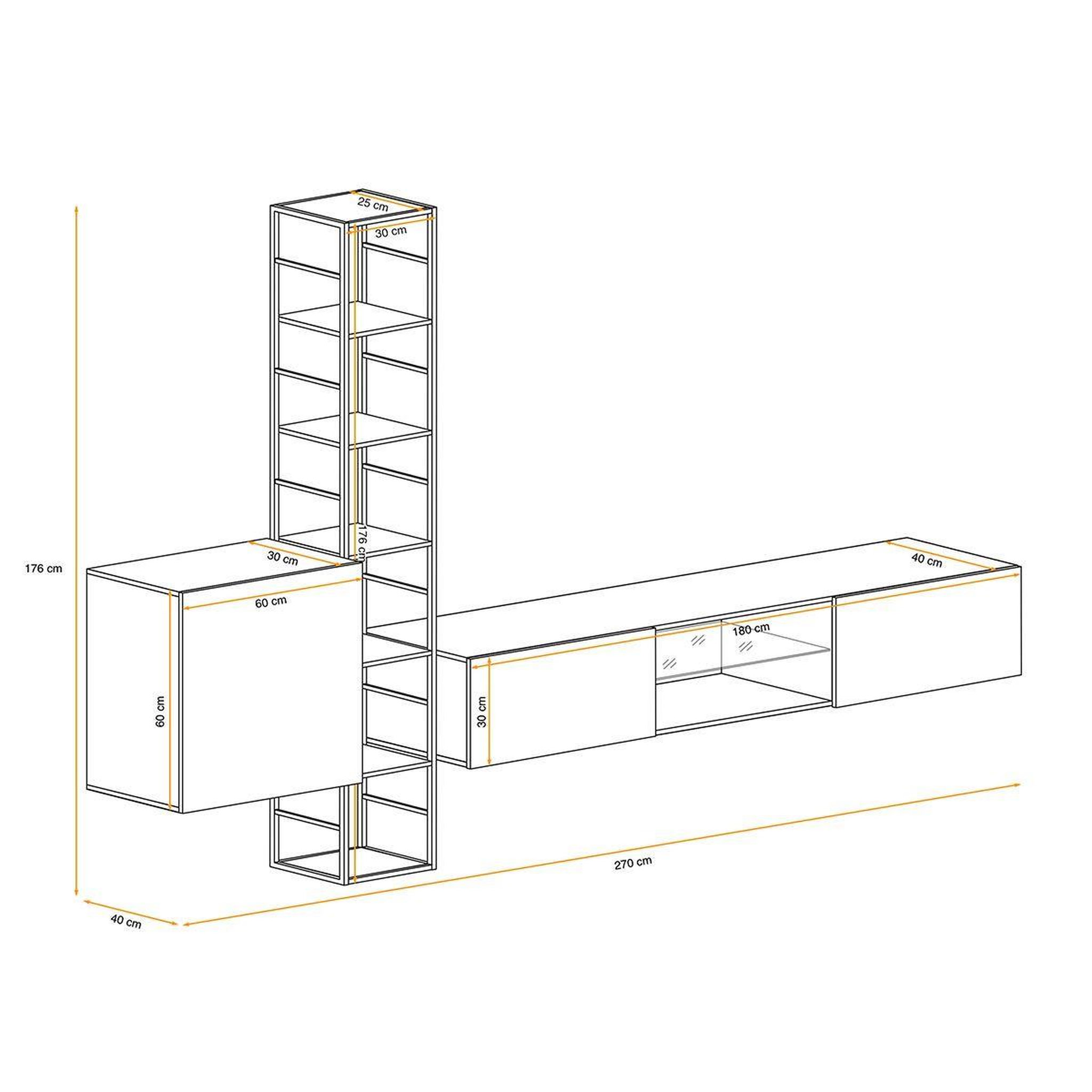 Voir la diapositive 3 : Paris Prix Ensemble meuble tv design  switch vi  270cm noir