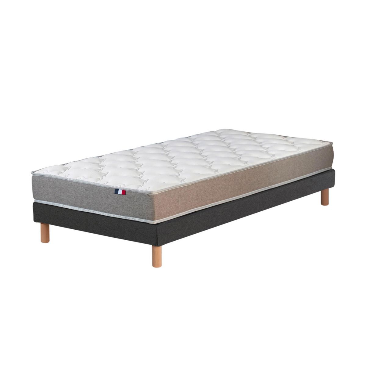 IDLITERIE Ensemble matelas mousse réversible STRATUS et sommier - confort français