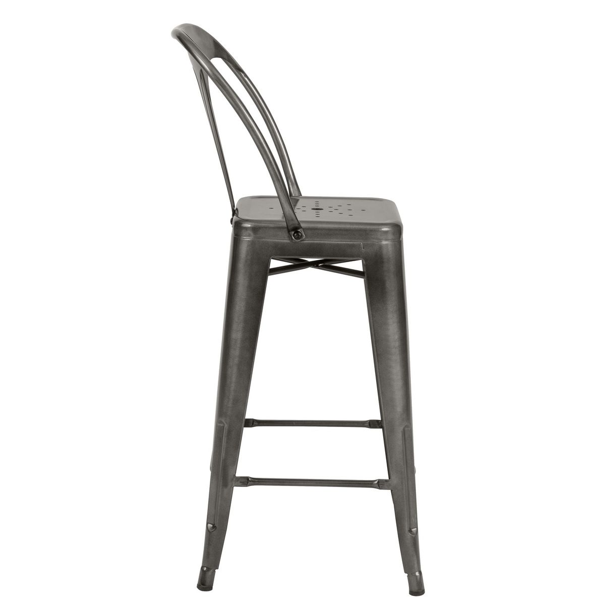 Rendez vous déco Lot de 2 chaises pour îlot central 67 cm en métal chrome - Indus
