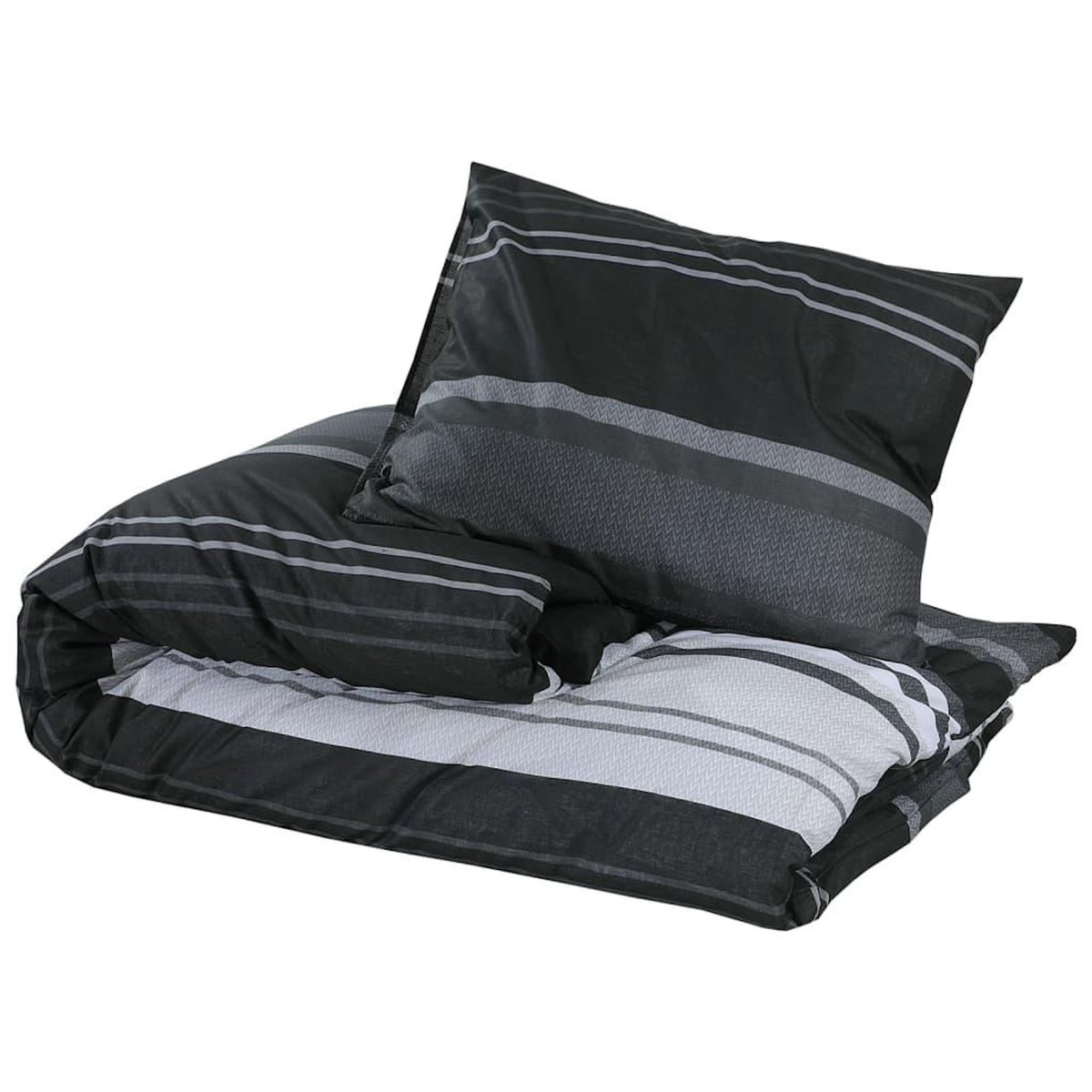 VIDAXL Ensemble de housse de couette noir et blanc 225x220 cm Coton