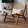 Voir la diapositive 2 : Rendez vous déco Fauteuil en bois de teck et tressage vannerie en rotin-Kilka