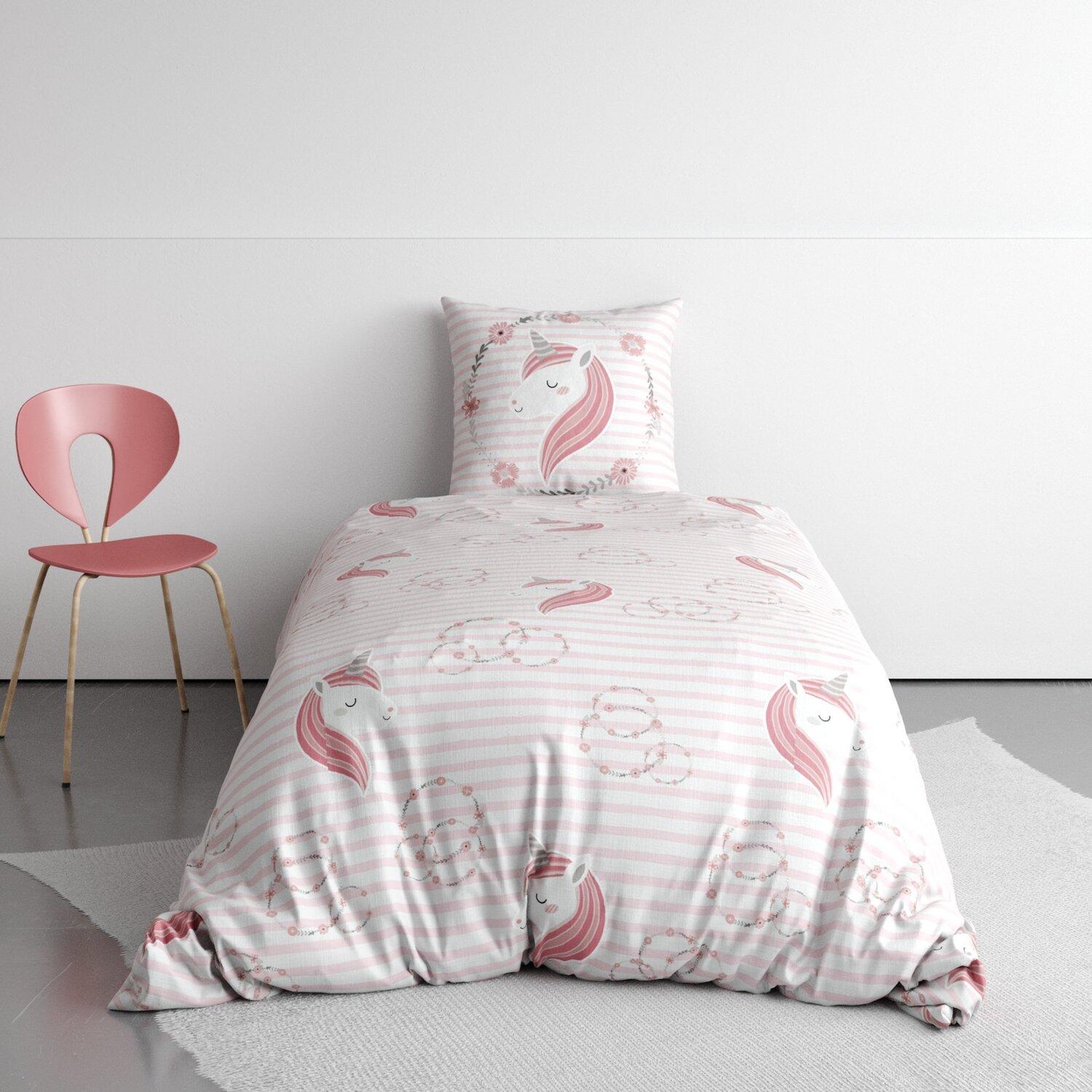 Les Ateliers du Linge Parure de couette 2pcs 140x200cm 100% coton 57 fils/cm2 rina