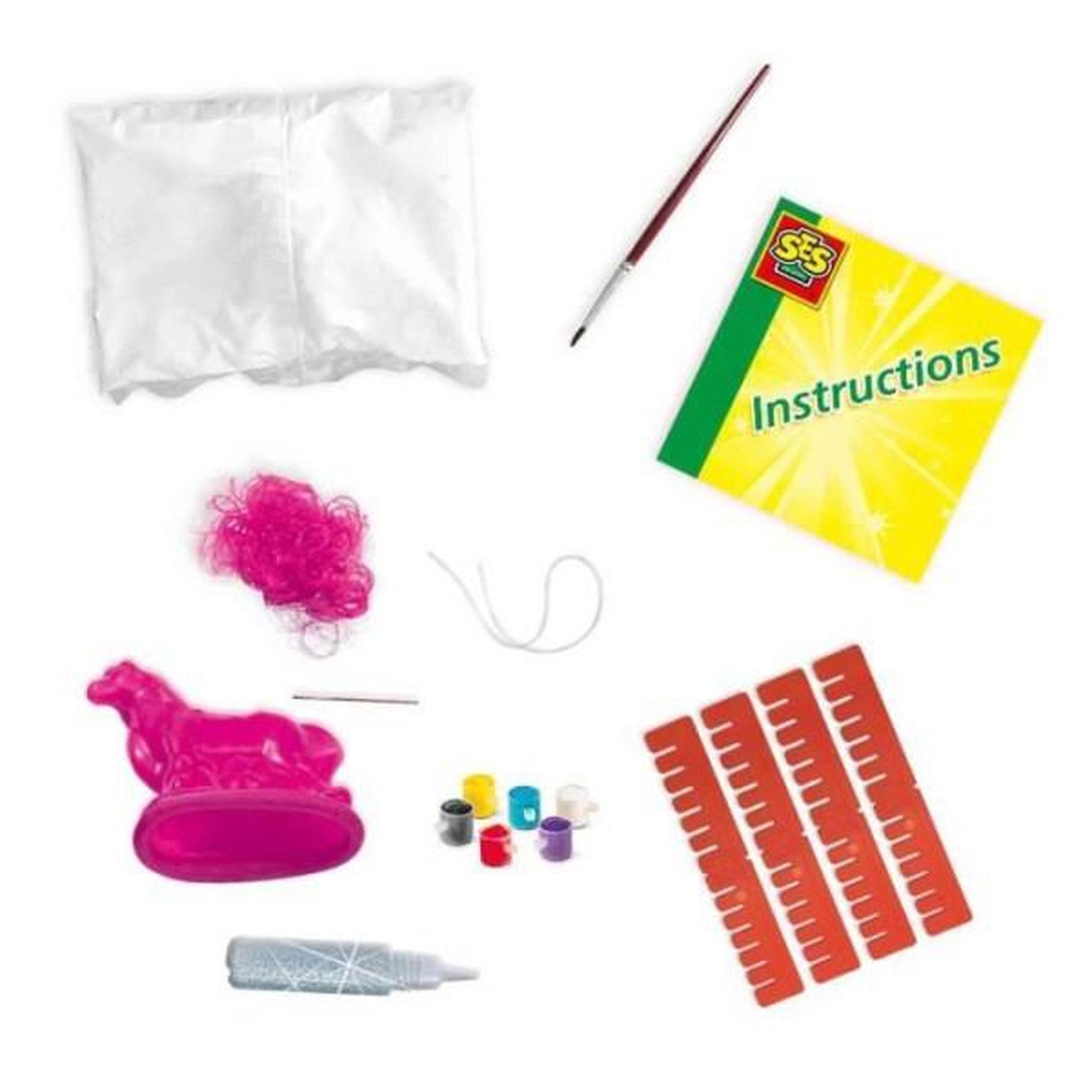 Voir la diapositive 3 : SES Creative Moulage et peinture - SES CREATIVE - Cheval avec criniere - Figurines en plâtre