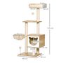 Voir la diapositive 3 : PAWHUT Arbre à chat multi-équipement griffoirs grattoirs niche hamac panier coussins amovibles H126 cm peluche courte sisal naturel beige