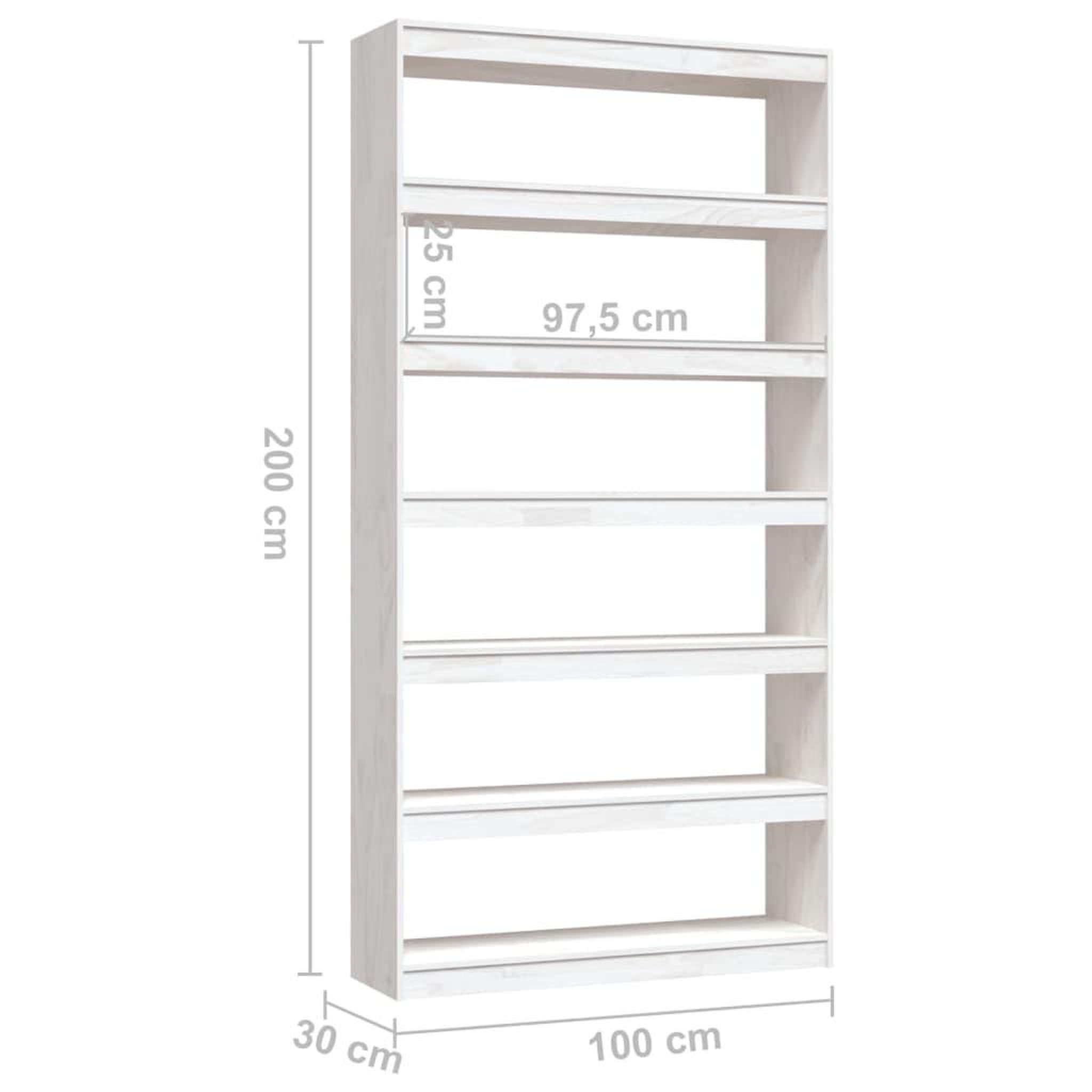 Voir la diapositive 6 : VIDAXL Bibliotheque/Separateur de piece Blanc 100x30x200 cm Pin massif