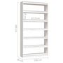 Voir la diapositive 6 : VIDAXL Bibliotheque/Separateur de piece Blanc 100x30x200 cm Pin massif