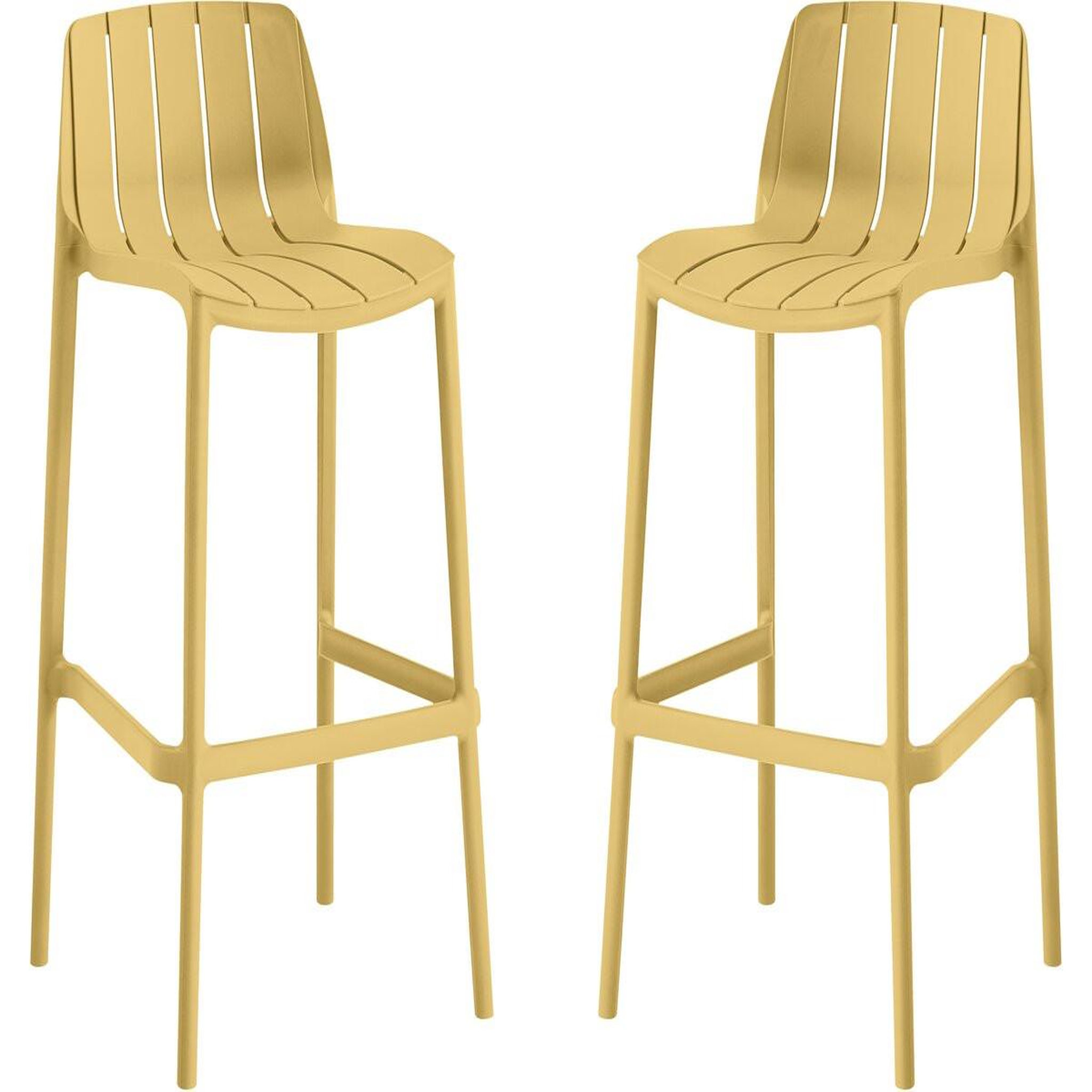 Habitat et Jardin Lot de 2 chaises hautes de jardin empilable  vaena  - jaune