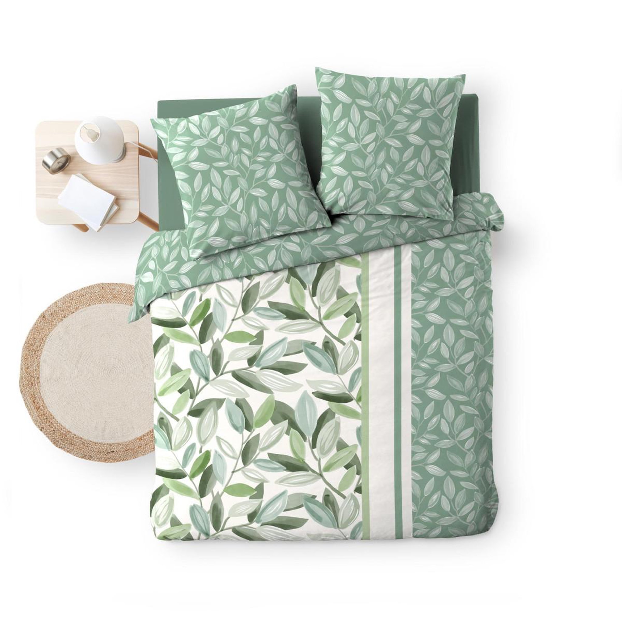 Voir la diapositive 5 : Douceur d'Intérieur Parure de lit 3 pièces  eleonore  240x220cm vert