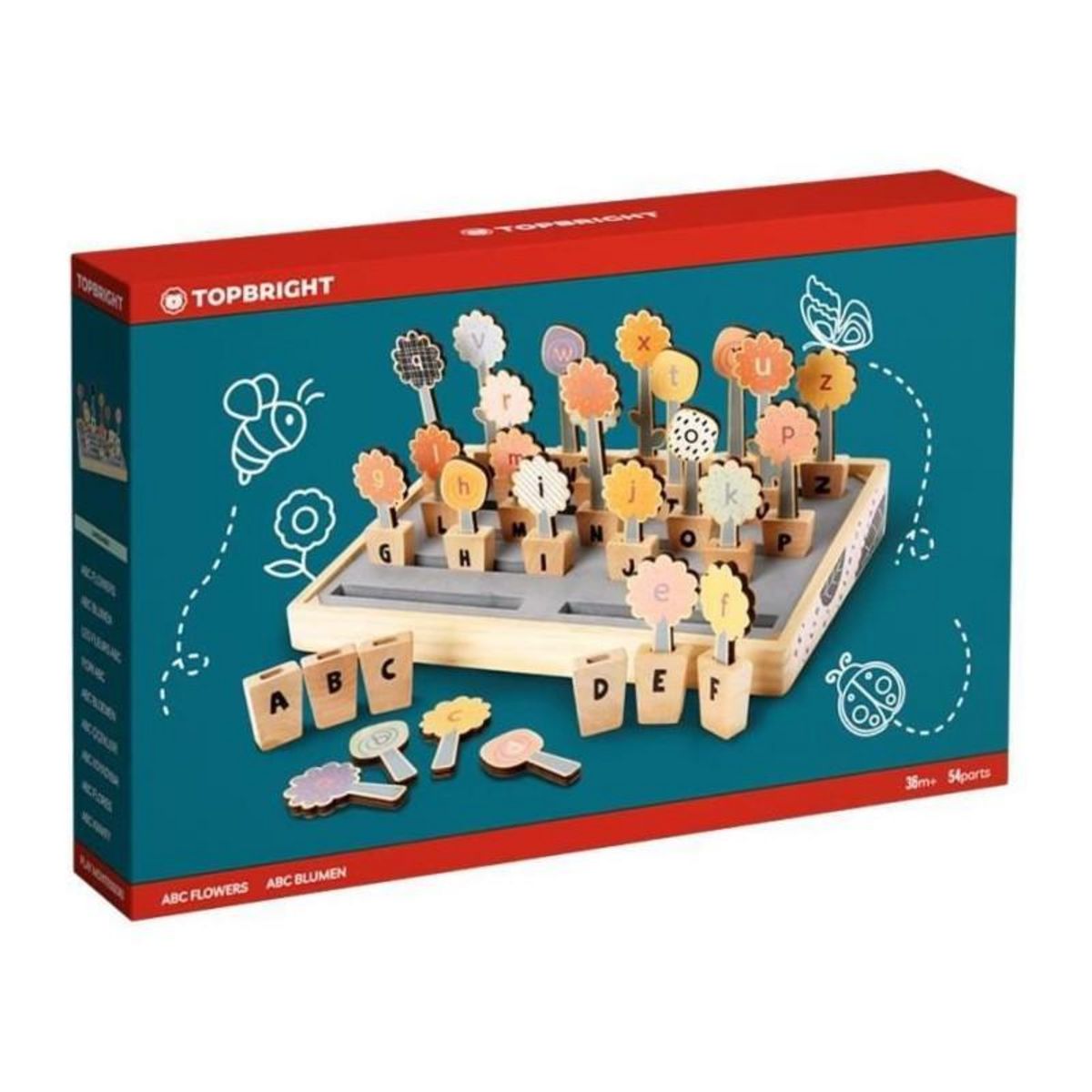 GENERIQUE Abc Flowers - TOP BRIGHT - 26 Pots de Fleurs - Lettres Majuscules - Lettres Minuscules - Alphabet