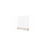 Pinolino Armoire Bridge grande Semi poli fin  MDF uni laqué blanc et massif frêne laqué clair