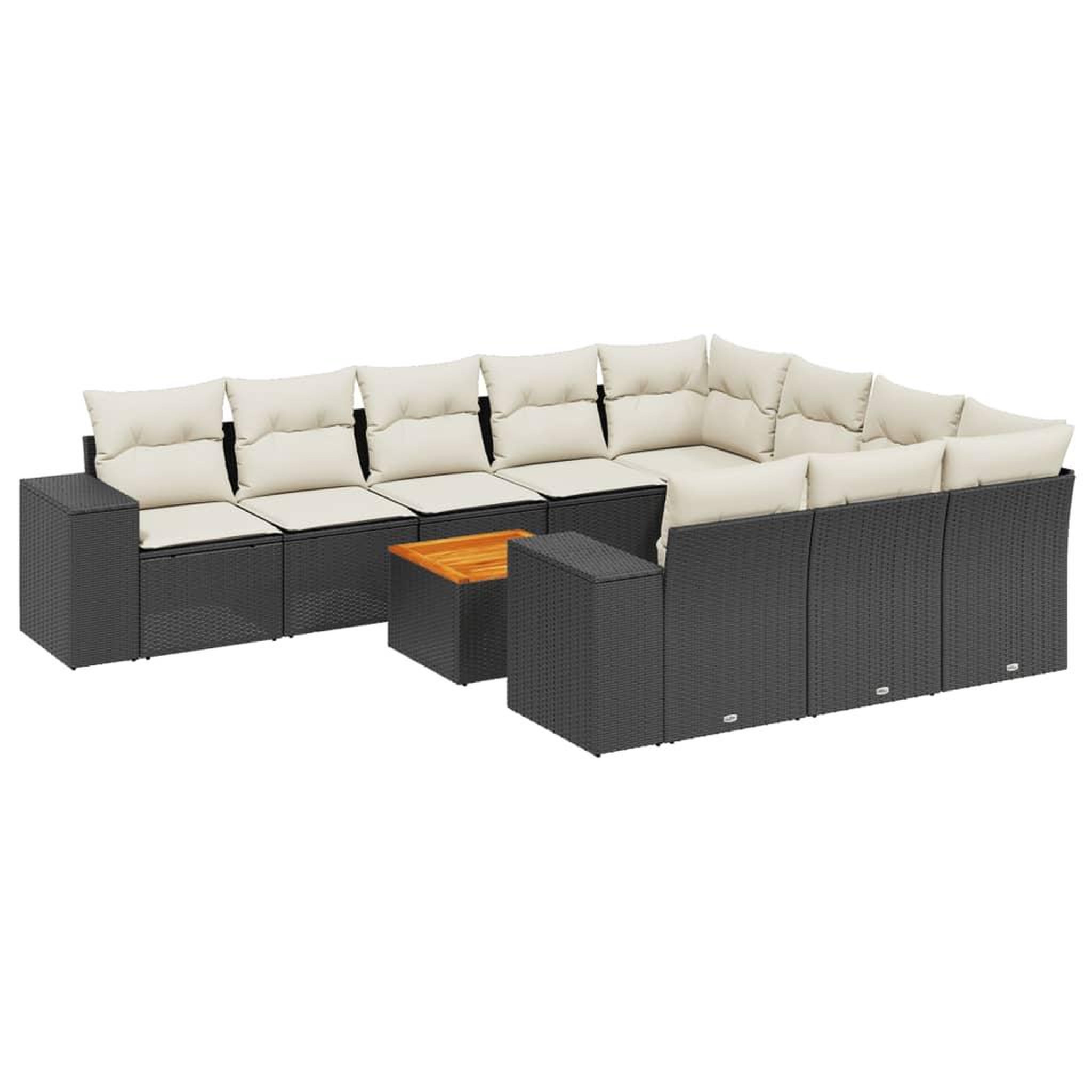 Voir la diapositive 2 : VIDAXL Salon de jardin 11 pcs avec coussins noir resine tressee