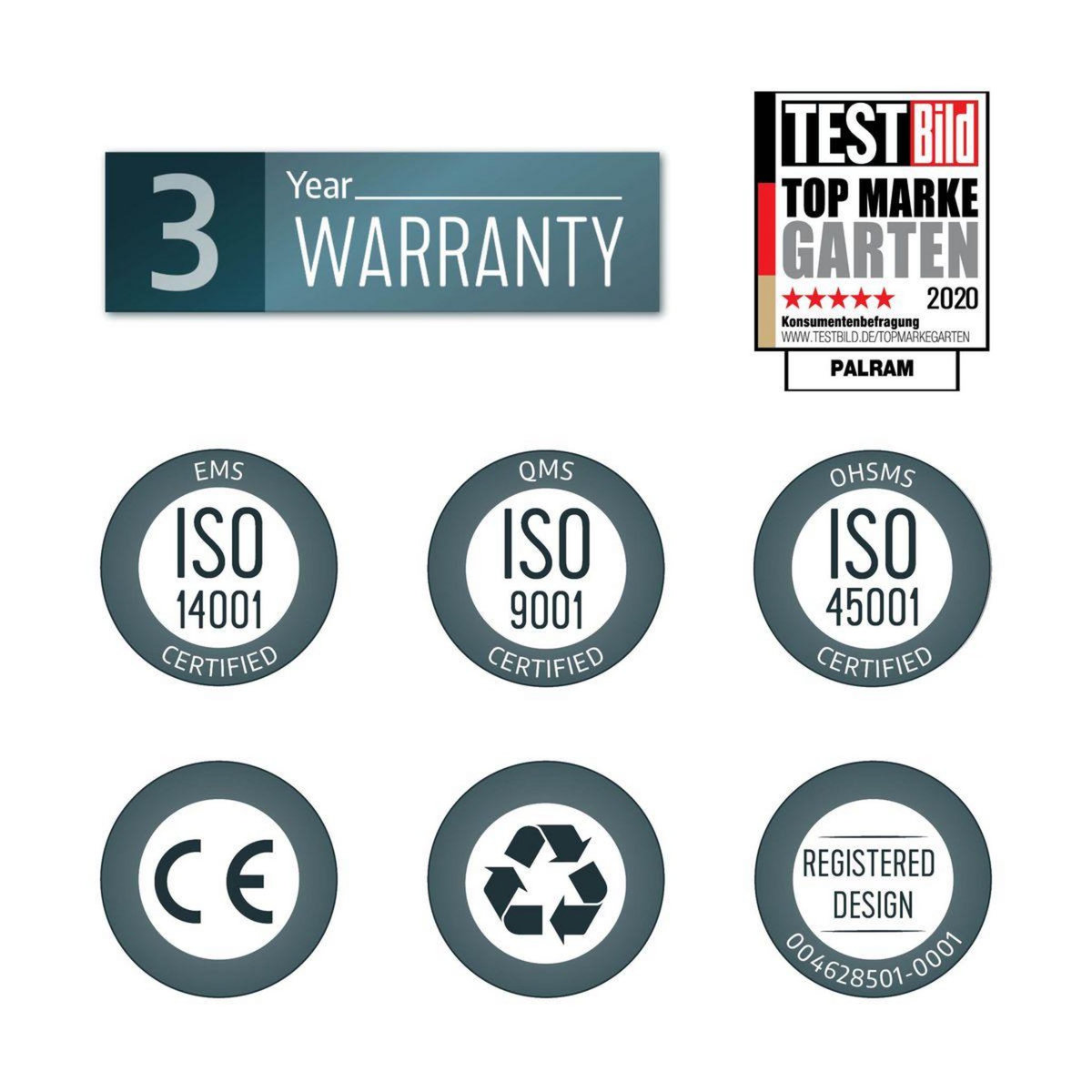 Canopia by PALRAM Marquise - Anthracite - 94x250-5cm - NANCY 2050