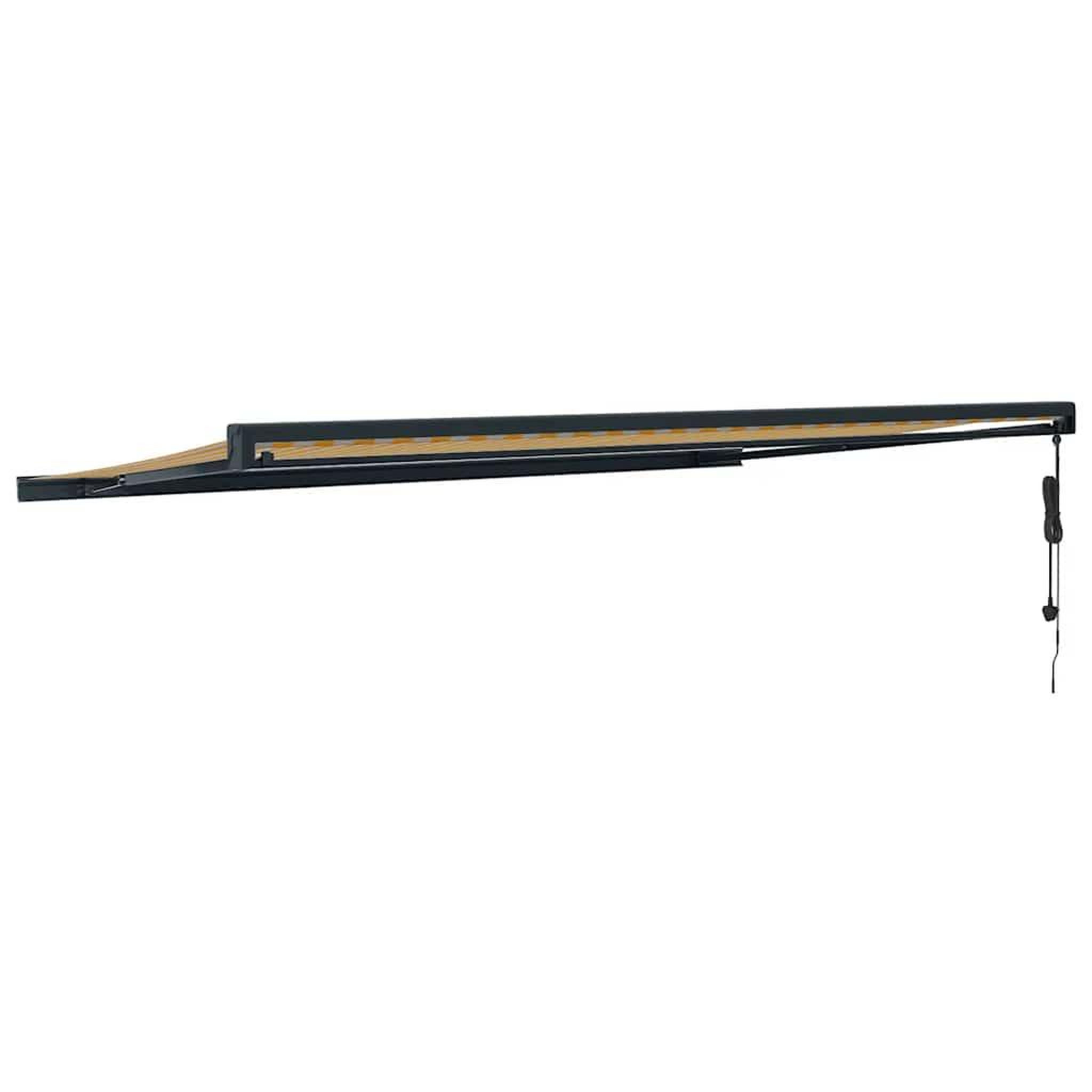 Voir la diapositive 5 : VIDAXL Auvent retractable jaune et blanc 5x3 m tissu et aluminium