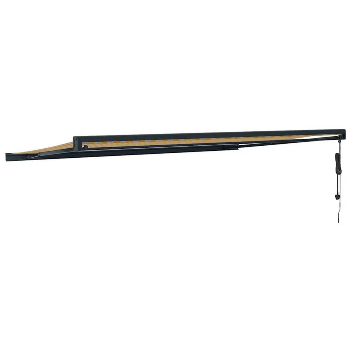 VIDAXL Auvent retractable jaune et blanc 5x3 m tissu et aluminium