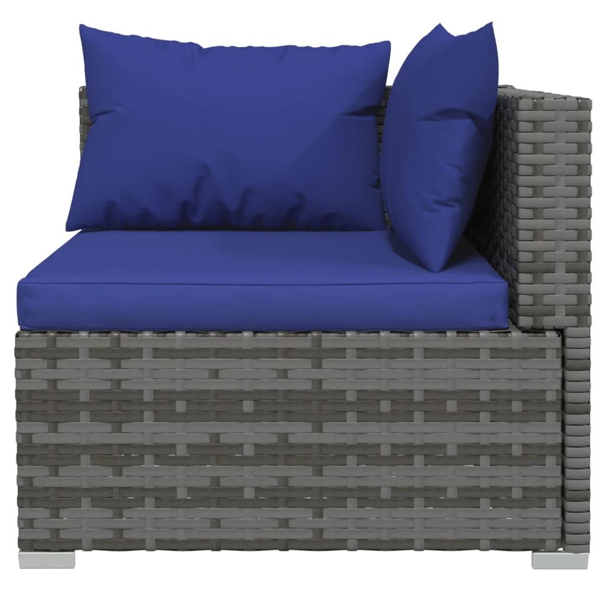 Voir la diapositive 4 : VIDAXL Salon de jardin 5 pcs avec coussins resine tressee gris