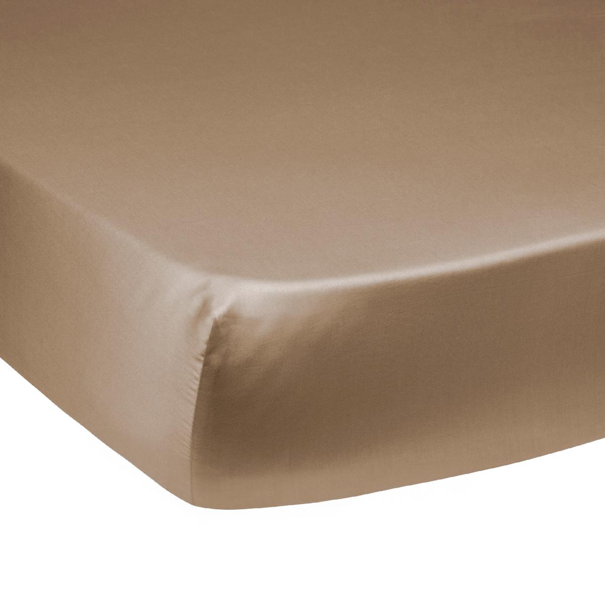 DODO Drap housse harmonie satin de coton coloris caramel. Coloris disponibles : Beige