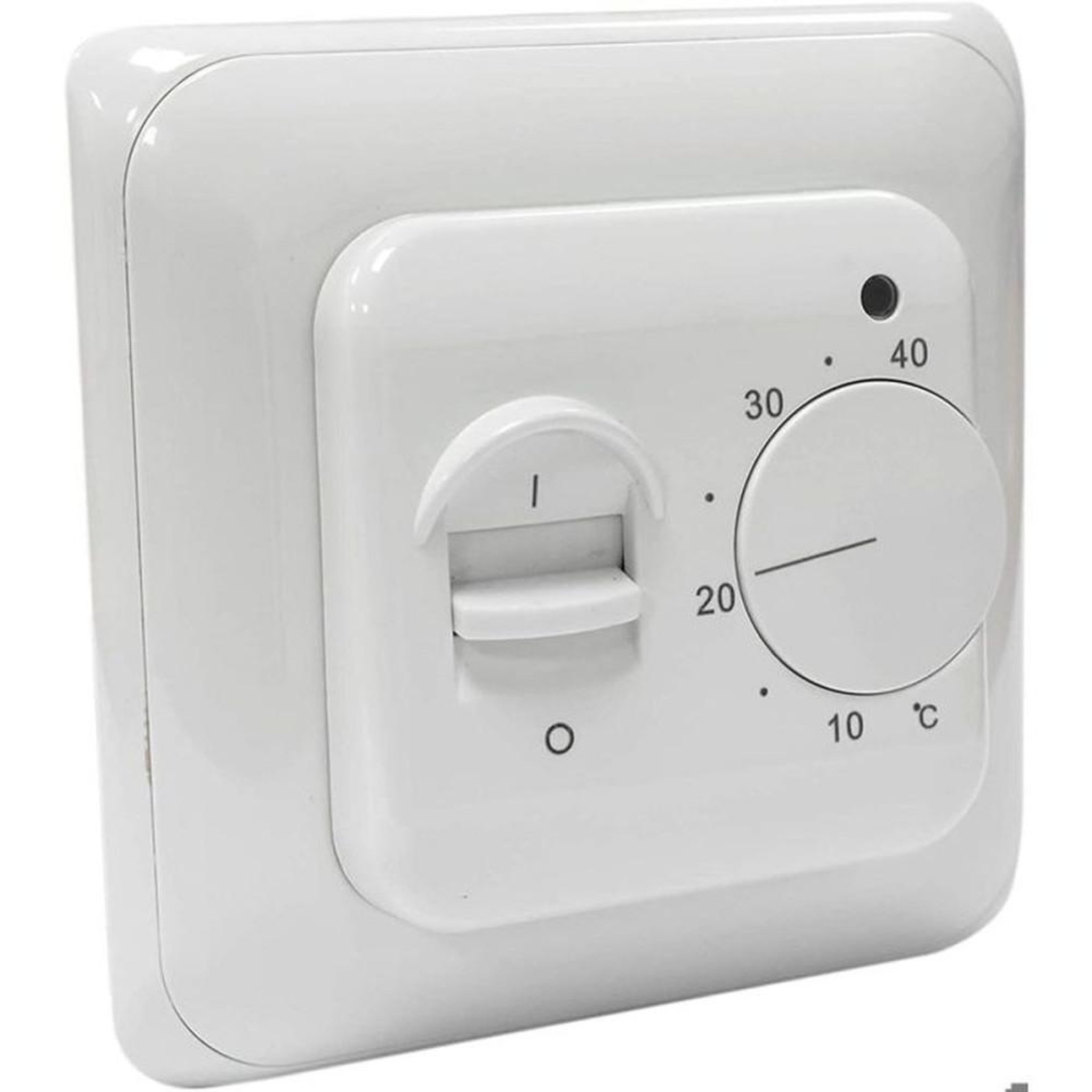 Voir la diapositive 2 : Thermostat d'ambiance manuel blanc pour chauffage au sol électrique AC230V 16A, sonde de sol NTC 3 m, montage encastré, IP20, voyant LED