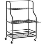 OUTSUNNY Organisateur d'outils de jardin - chariot de jardin - desserte - 5 crochets, 54 compartiments - acier noir