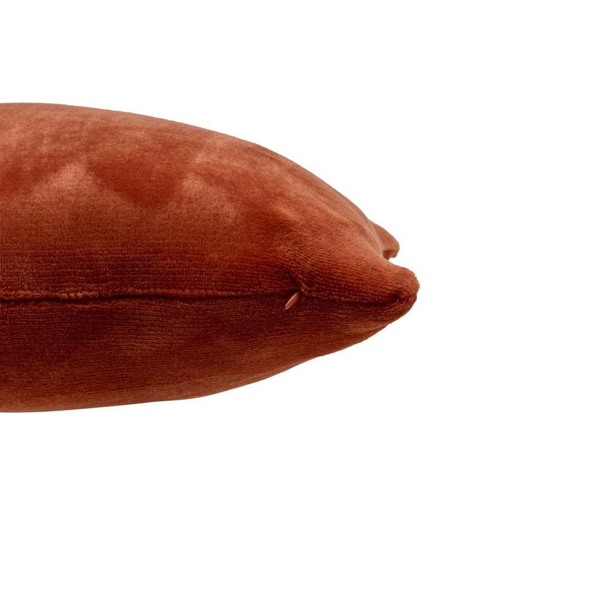 Voir la diapositive 2 : ATMOSPHERA Coussin en flanelle uni  ollis  38x38cm terracotta