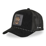 CAPSLAB Casquette trucker premium avec filet et patch Bad Dog. Coloris disponibles : Noir