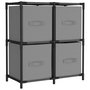 Voir la diapositive 2 : VIDAXL Armoire de rangement 4 paniers en tissu Gris 63x30x71 cm Acier