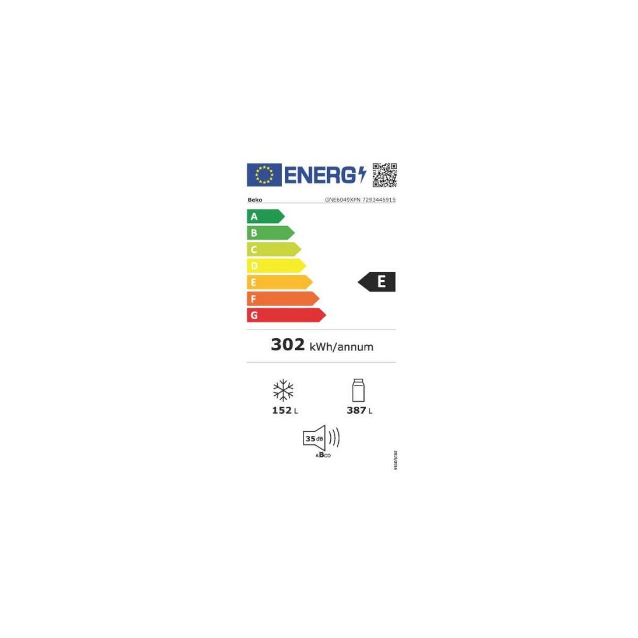 Voir la diapositive 2 : Beko Réfrigérateur américain 84cm 539l nofrost. - gne6049xpn