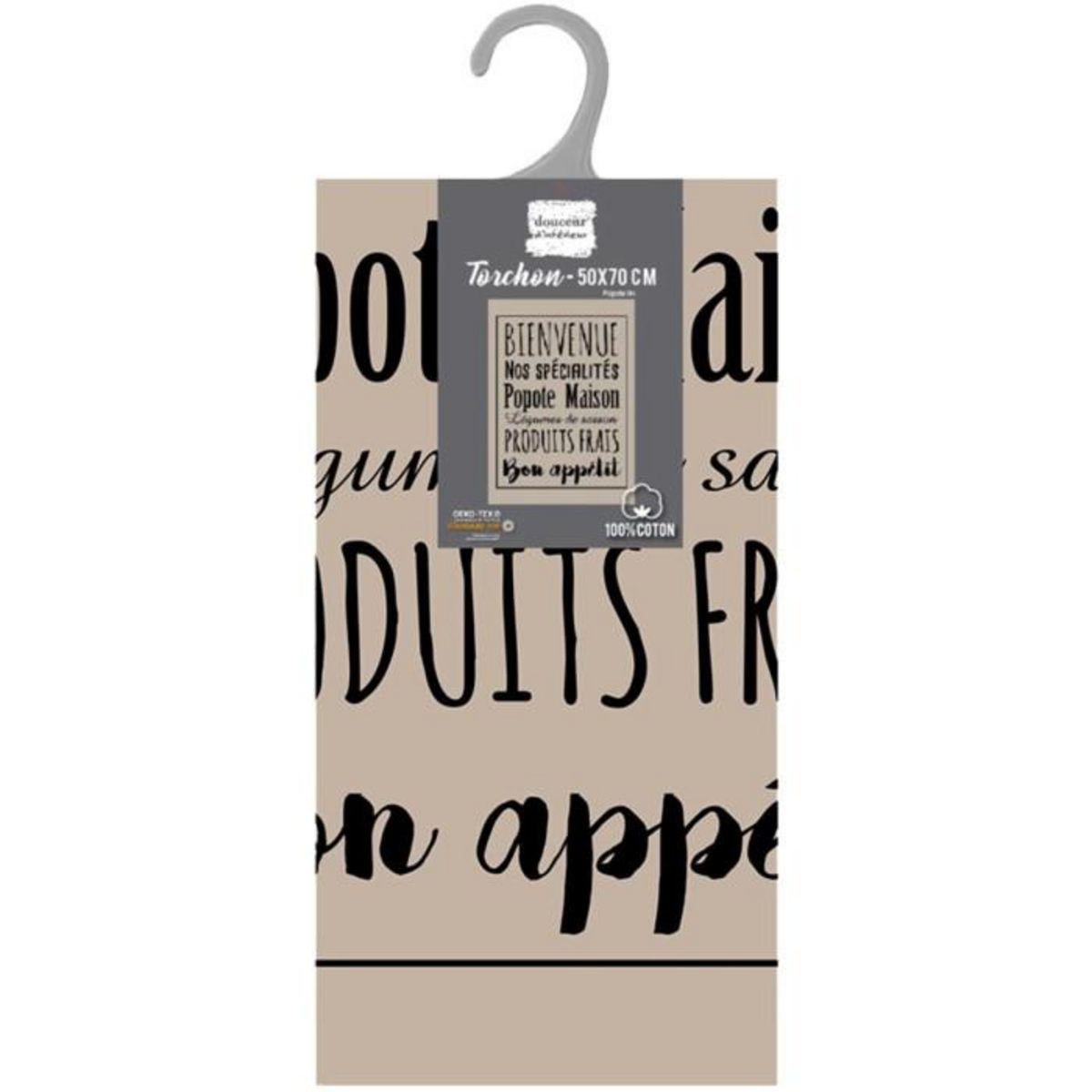 Paris Prix Torchon de Cuisine Imprimé  Popote  50x70cm Lin