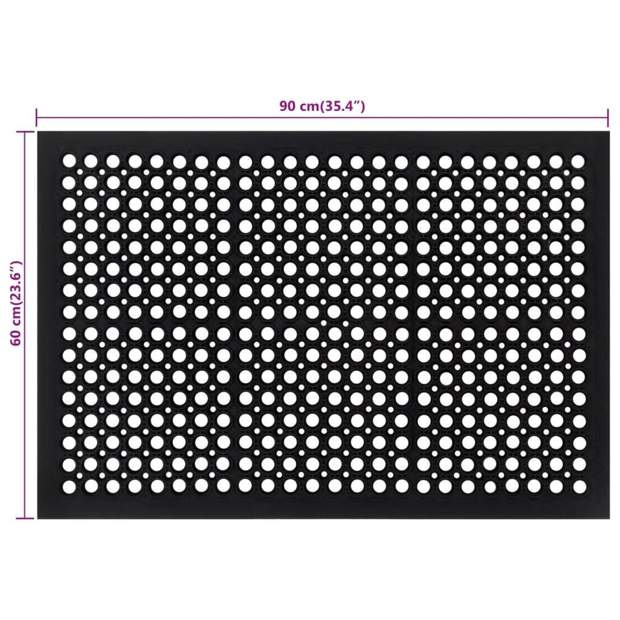 Voir la diapositive 6 : VIDAXL Paillasson rectangulaire 60x90 cm caoutchouc