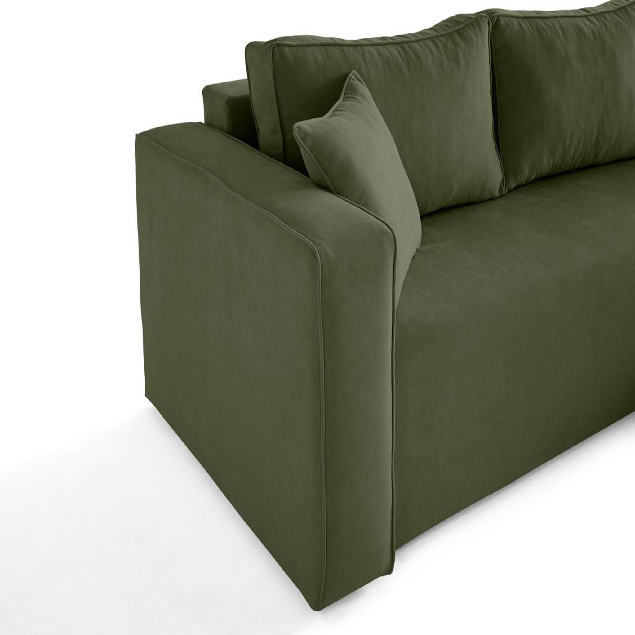 Voir la diapositive 6 : BEST MOBILIER Topaze - canapé d'angle déhoussable réversible 4 places en tissu
