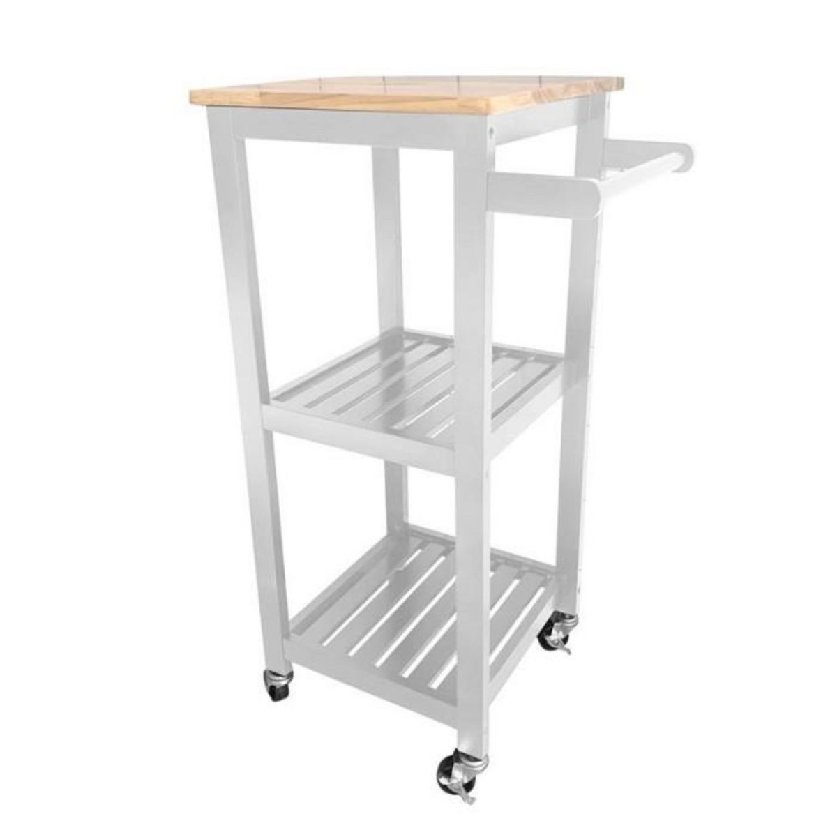 Paris Prix Desserte de Cuisine 3 Niveaux  Roulettes  84cm Blanc