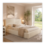 Voir la diapositive 4 : ID MARKET Lit coffre double JADE avec sommier 140 x 190 cm velours côtelé beige